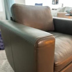 Brühl Loungesessel|Relaxsessel|Sessel Serge Leder Anthrazit Grau Tellerfuß Chrom