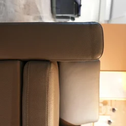 Brühl Loungesessel|Sessel Serge S1mLK Bezug Leder Unit Schlamm Braun Kreuzfuß Drehbar Verchromt Glänzend