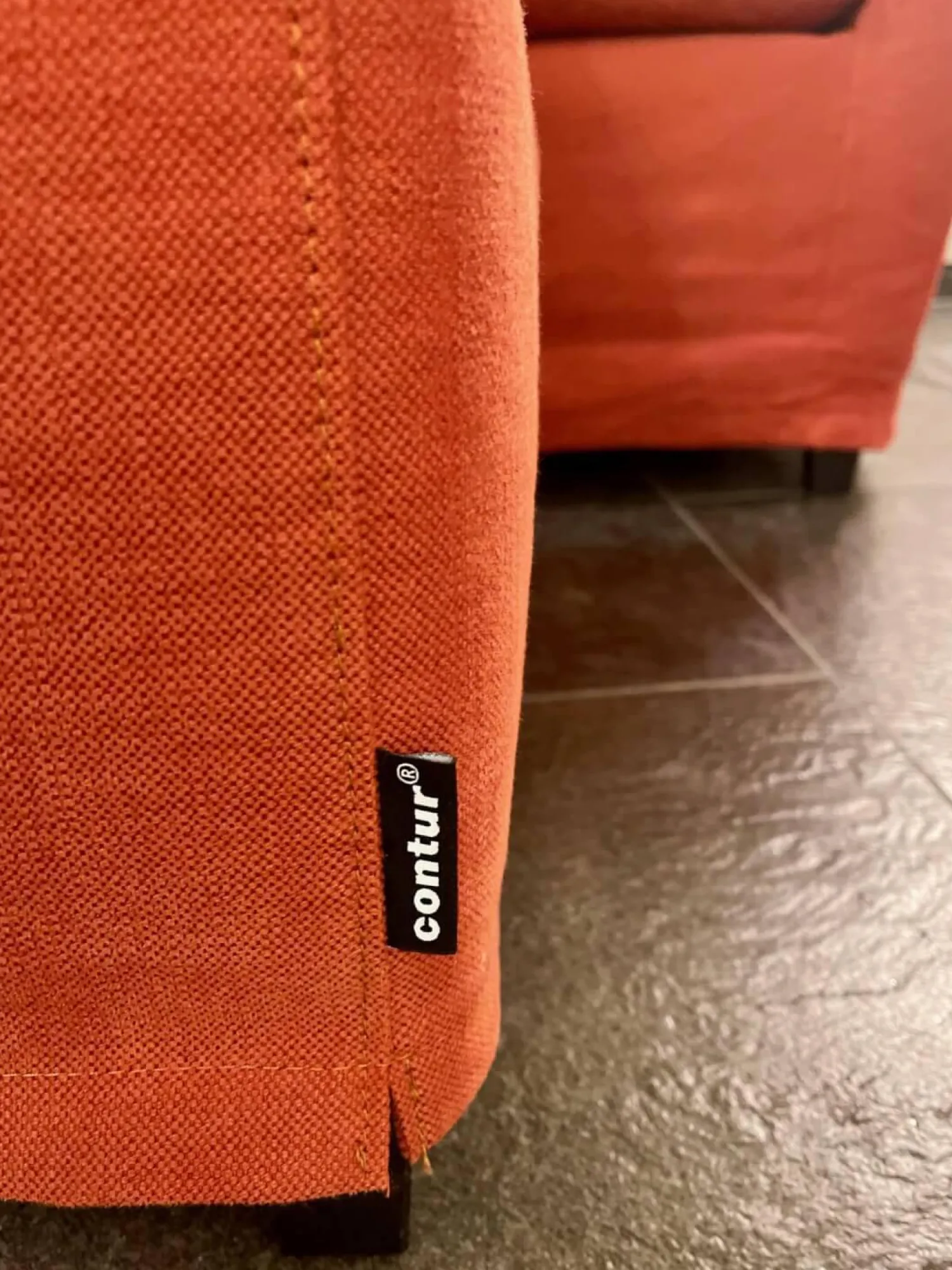 Contur Relaxsessel|Sessel Sergio Stoff Chenille Terracotta Rot Inklusive Hocker