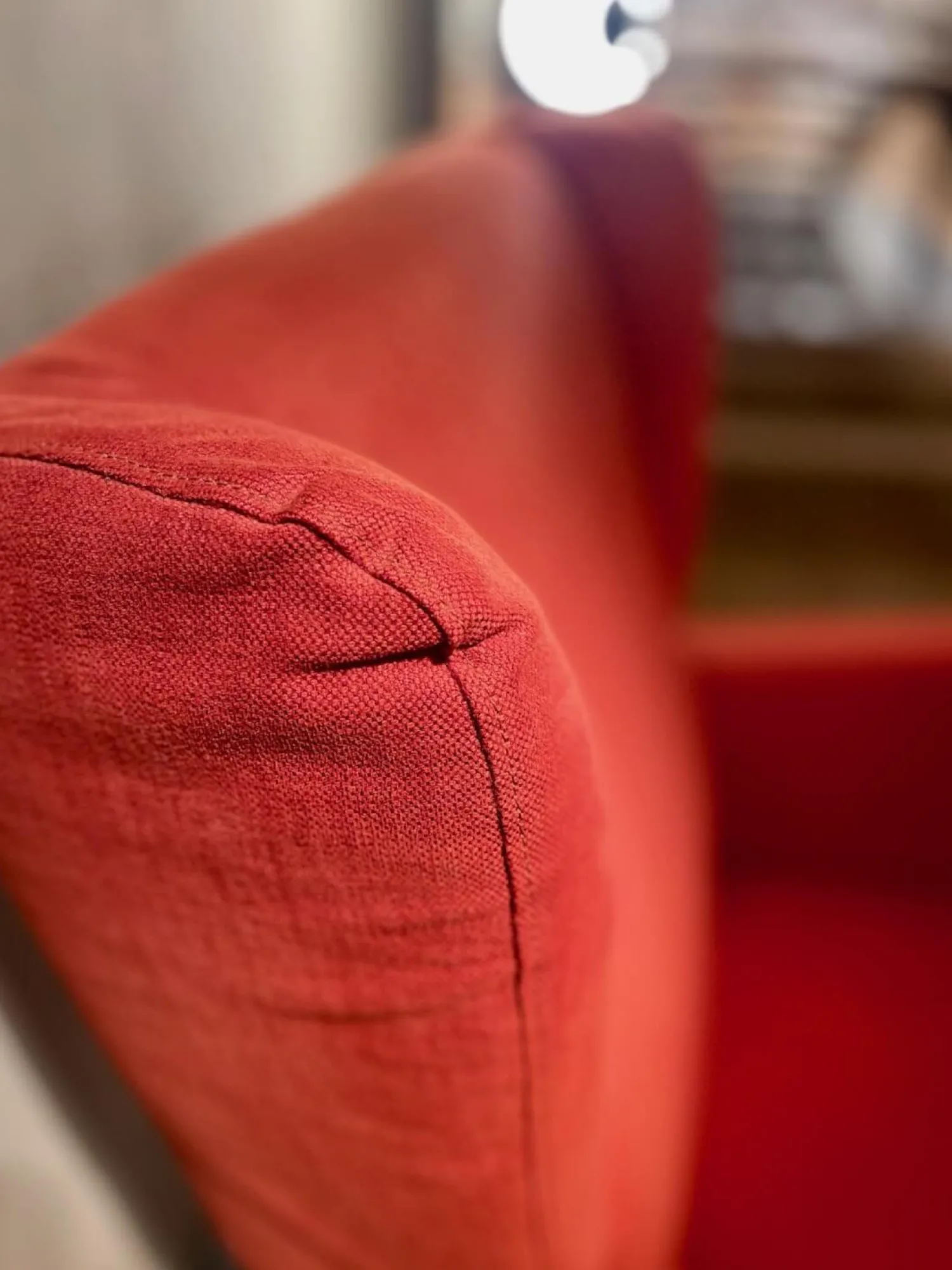 Contur Relaxsessel|Sessel Sergio Stoff Chenille Terracotta Rot Inklusive Hocker