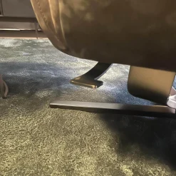 FSM Relaxsessel|Sessel Shelby Außen Leder Kashmir Schwarz Innen Leder Naturale Espresso Braun Gestell Stahl Schwarz Pulverbeschichtet