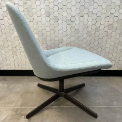 Walter Knoll Einzelstühle|Sessel Sheru 346 Stoff Fiord 2 0821 Blau Grau Gestell 4 Fuß Kreuz Bronze Schwarz Matt Pulverbeschichtet