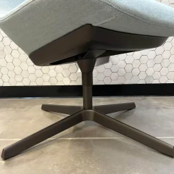 Walter Knoll Einzelstühle|Sessel Sheru 346 Stoff Fiord 2 0821 Blau Grau Gestell 4 Fuß Kreuz Bronze Schwarz Matt Pulverbeschichtet