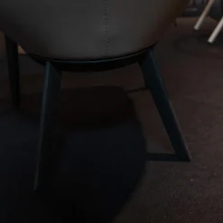 Walter Knoll Einzelstühle|Sessel Sheru Mit Armlehnen Bezug Innen Stof Sorel 7873 Grau Außen Leder Elen 1406 Taupe Grau 4 Bein Gestell Eiche Geflemmt