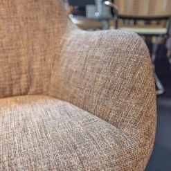 Walter Knoll Einzelstühle|Sessel Sheru Mit Armlehnen Bezug Innen Stof Sorel 7873 Grau Außen Leder Elen 1406 Taupe Grau 4 Bein Gestell Eiche Geflemmt