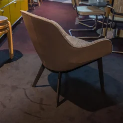 Walter Knoll Einzelstühle|Sessel Sheru Mit Armlehnen Bezug Innen Stof Sorel 7873 Grau Außen Leder Elen 1406 Taupe Grau 4 Bein Gestell Eiche Geflemmt