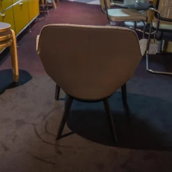Walter Knoll Einzelstühle|Sessel Sheru Mit Armlehnen Bezug Innen Stof Sorel 7873 Grau Außen Leder Elen 1406 Taupe Grau 4 Bein Gestell Eiche Geflemmt