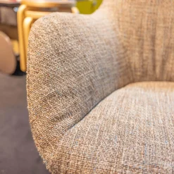 Walter Knoll Einzelstühle|Sessel Sheru Mit Armlehnen Bezug Innen Stof Sorel 7873 Grau Außen Leder Elen 1406 Taupe Grau 4 Bein Gestell Eiche Geflemmt
