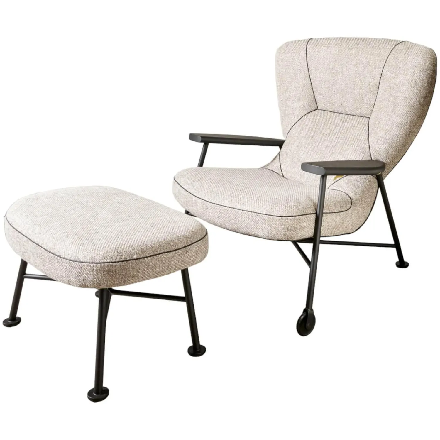 Walter Knoll Relaxsessel|Sessel Shinzo Mit Hocker Leder Savannah 7883 Platin Rücken Kernleder Saddel Black