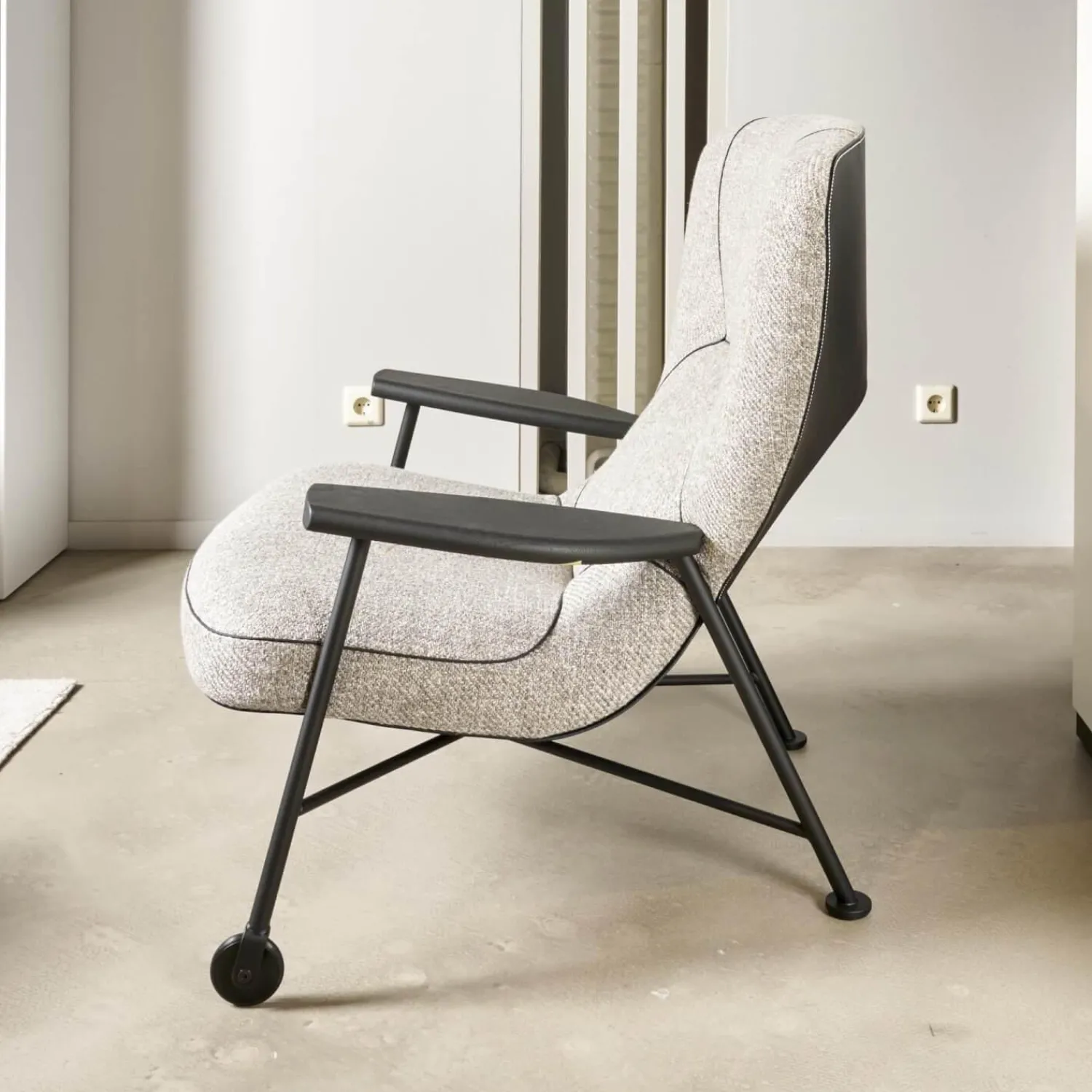 Walter Knoll Relaxsessel|Sessel Shinzo Mit Hocker Leder Savannah 7883 Platin Rücken Kernleder Saddel Black