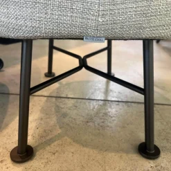 Walter Knoll Fernsehsessel|Loungesessel|Sessel Shinzo Stoff Lucia 7695 Nutmeg Grau Braun Rücken Leder Saddle Khaki Braun Gestell Bronze Pulverbeschichtet Mit Hocker