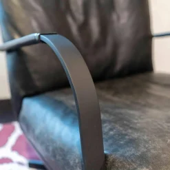 Signet Relaxsessel|Sessel Si Gin Leder Rancho Schwarz Drehkreuz Samtlack Schwarz Mit Hocker