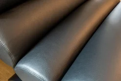 COR Relaxsessel|Sessel Sinus Leder 286 Schwarz Metall Gestell Schwarz Pulverbeschichtet Mit Hocker Sinus Leder 286