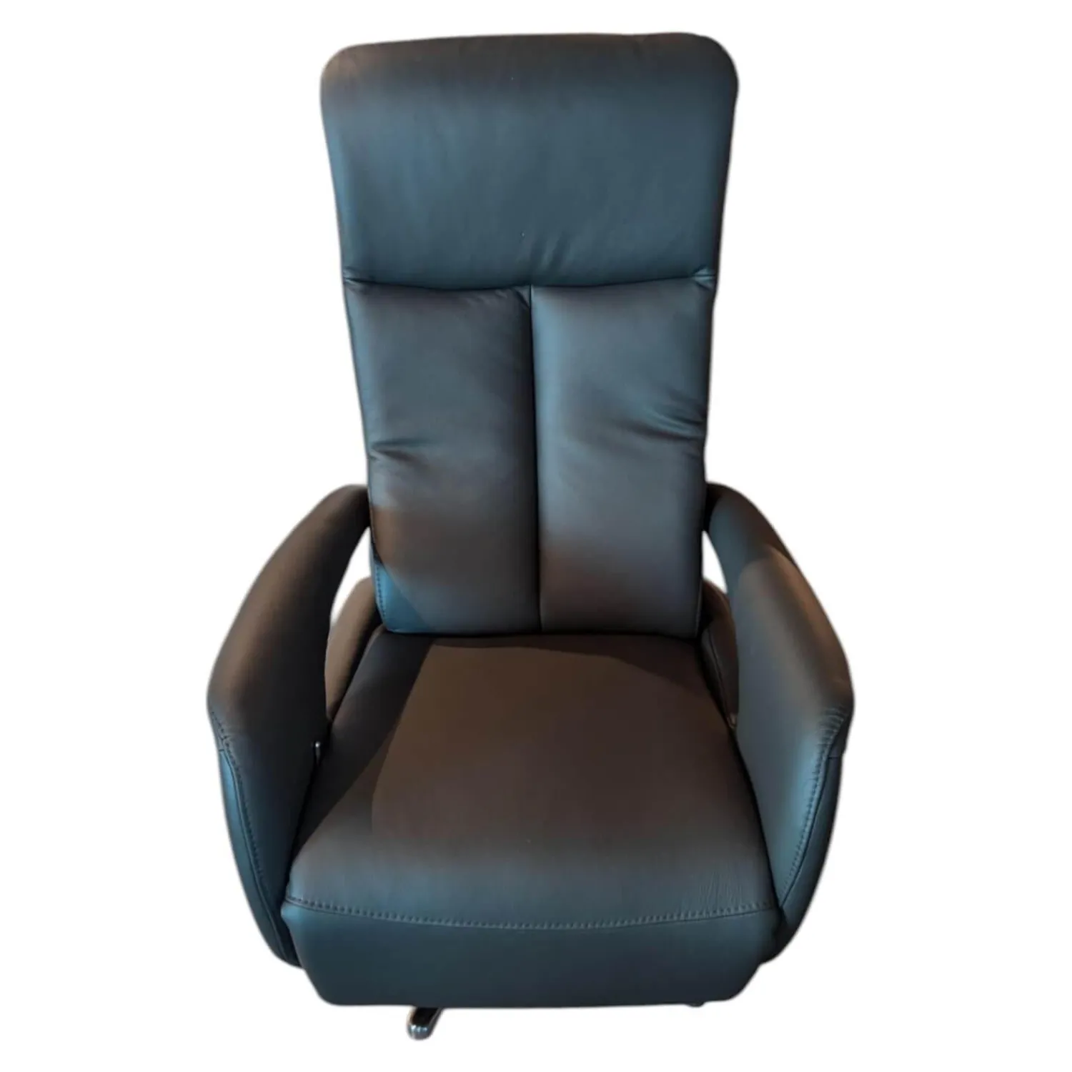 Hukla Relaxsessel|Sessel Smart Leder Credo Anthrazit Sternfuß Edelstahl