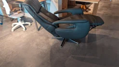 Hukla Relaxsessel|Sessel Smart Leder Credo Anthrazit Sternfuß Edelstahl