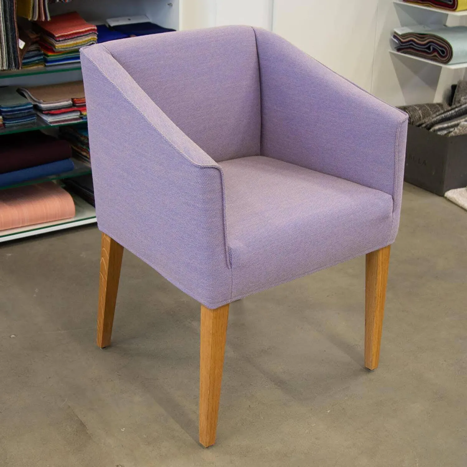 Signet Einzelstühle|Sessel Smilla Stoff Steelcut Quartett Blau Lila Fuß Eiche