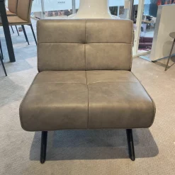 JOOP! Loungesessel|Sessel Square Leder Eleganza Fango Beige Stoff Statement Rose Gestell Buche Schwarz Lackiert