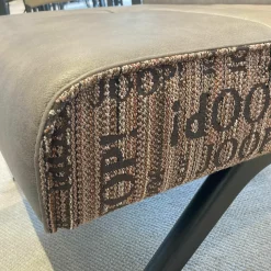 JOOP! Loungesessel|Sessel Square Leder Eleganza Fango Beige Stoff Statement Rose Gestell Buche Schwarz Lackiert