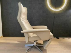 Jori Relaxsessel|Sessel Square Multi Move Medium Leder Celia Mastica Beige mit Verstellfunktion