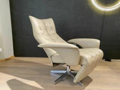 Jori Relaxsessel|Sessel Square Multi Move Medium Leder Celia Mastica Beige mit Verstellfunktion