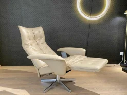 Jori Relaxsessel|Sessel Square Multi Move Medium Leder Celia Mastica Beige mit Verstellfunktion