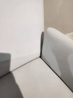 Knoll International Loungesessel|Sessel Stuhl Dinnerchair Jason Leder Congress 55 Grau Gestell Stahl Velourmatt