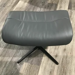 Stressless Relaxsessel|Sessel Sunrise Cross Leder Batick Grey Metall Schwarz mit Hocker