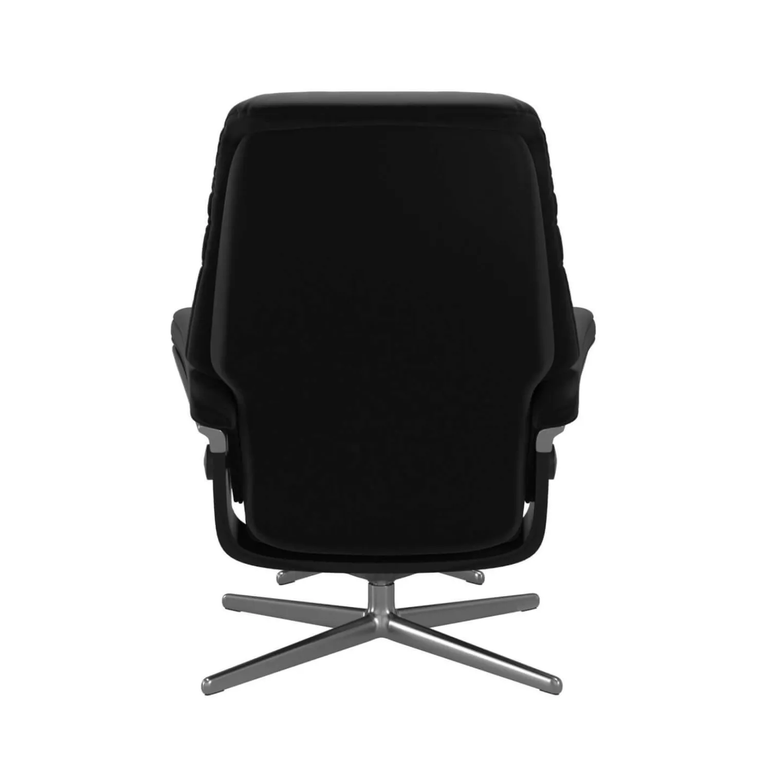 Stressless Relaxsessel|Sessel Sunrise L Leder Paloma Schwarz Cross Gestell Aluminium Poliert Holzakzente Schwarz