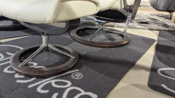 Stressless Relaxsessel|Sessel Sunrise M Leder Paloma Light Grey Grau Gestell Signature 40 Alu Poliert Holz Wenge Schwarz Mit Hocker