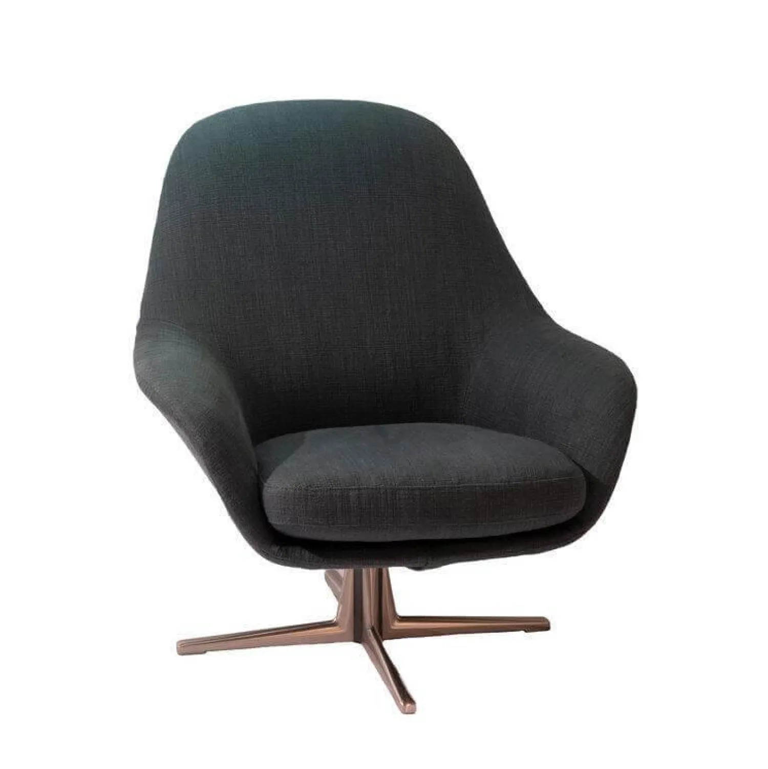 Flexform Relaxsessel|Sessel Sveva Soft Bezug Stoff Ebe 1167 Petrol Grau Vierstrahliges Drehfußkreuz Satiniert Inklusive Hocker