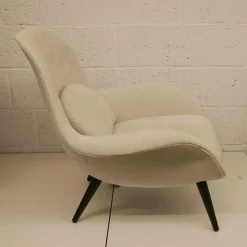 Fredericia Relaxsessel|Sessel Swoon Lounge Stoff Maple 102 Creme Holz Schwarz Lackiert