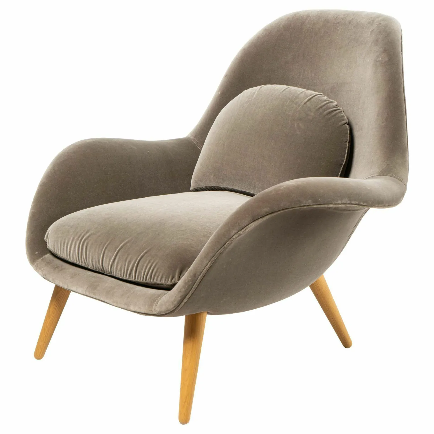 Fredericia Loungesessel|Sessel Swoon Stoff Harald 2 Schlammfarben 242 Cat. 2 Braun Gestell Eiche Lackiert