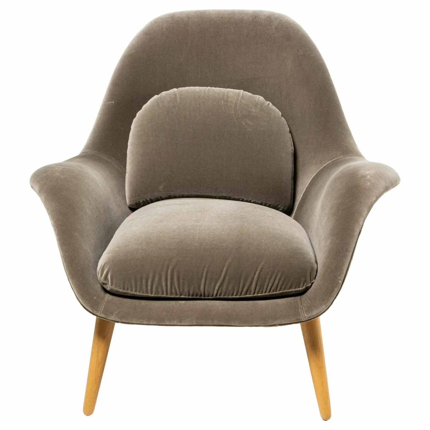 Fredericia Loungesessel|Sessel Swoon Stoff Harald 2 Schlammfarben 242 Cat. 2 Braun Gestell Eiche Lackiert