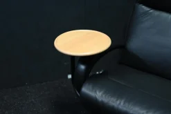 Elastoform Relaxsessel|Sessel Ted Leder 052-71 Schwarz mit Manueller Relaxfunktion und Ablagetisch