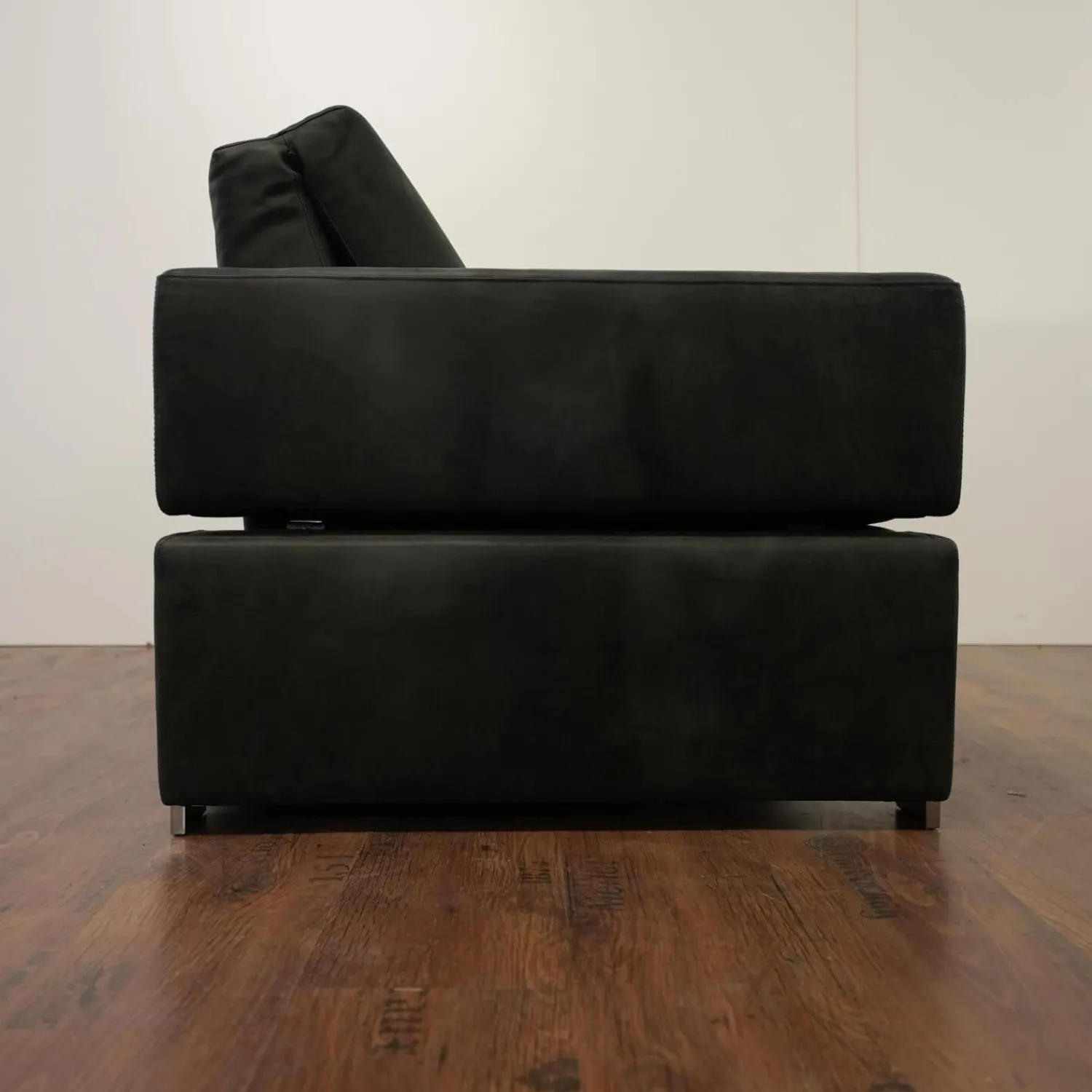 Brühl Relaxsessel|Sessel Tomo Leder Glove 5625 10 Grau Füße Metall Verchromt Mit Fußstütze