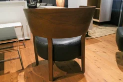 Conde House Loungesessel|Sessel Tosai Leder L3 Schwarz Gestell Nussbaum