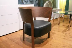 Conde House Loungesessel|Sessel Tosai Leder L3 Schwarz Gestell Nussbaum