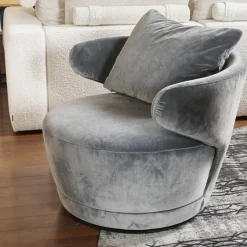 Werther Loungesessel|Relaxsessel|Sessel Trick XXL Bezug Stoff U3105H Grau Inklusive Rückenkissen