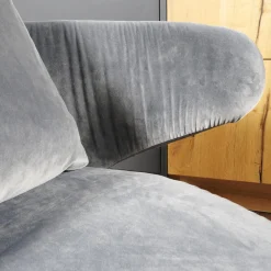 Werther Loungesessel|Relaxsessel|Sessel Trick XXL Bezug Stoff U3105H Grau Inklusive Rückenkissen