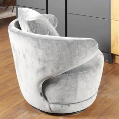 Werther Loungesessel|Relaxsessel|Sessel Trick XXL Bezug Stoff U3105H Grau Inklusive Rückenkissen