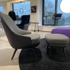 Walter Knoll Relaxsessel|Sessel Und Hocker 375 / 376 Bezug Rücken Select 1301 Blau Sitz Rivet Tesil EGL 20