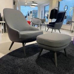 Walter Knoll Relaxsessel|Sessel Und Hocker 375 / 376 Bezug Rücken Select 1301 Blau Sitz Rivet Tesil EGL 20