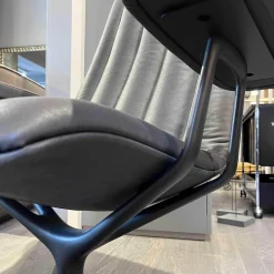 Walter Knoll Relaxsessel|Sessel Und Hocker Healey Lounge Leder Vintage mit Hocker 1410 Cigar 4-Fuss Kreuzgestell Alu Matt Bro