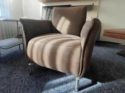 Koinor Relaxsessel|Sessel Vanda Leder F Gentile Chiffon Braun Füße Chrom Matt