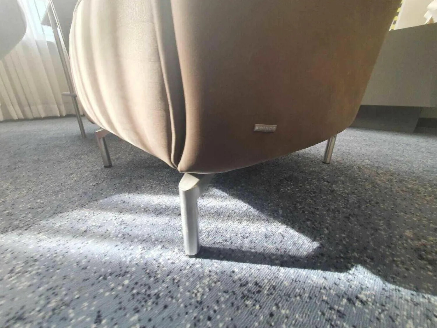 Koinor Relaxsessel|Sessel Vanda Leder F Gentile Chiffon Braun Füße Chrom Matt