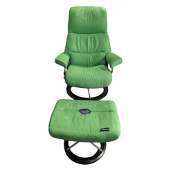 Stressless Relaxsessel|Sessel View Leder Paloma Summer Green Grün Gestell Signature Chrome Mit Hocker