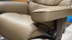 Stressless Relaxsessel|Sessel View M Leder Batick Mole Braun Gestell Classic Wenge Gebeizt Inklusive Hocker