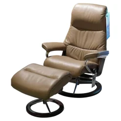 Stressless Relaxsessel|Sessel View M Leder Cori 91 Mole 09 Signature Gestell Wenge mit Hocker