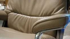 Stressless Relaxsessel|Sessel View M Leder Cori 91 Mole 09 Signature Gestell Wenge mit Hocker