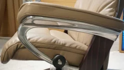 Stressless Relaxsessel|Sessel View M Leder Cori 91 Mole 09 Signature Gestell Wenge mit Hocker